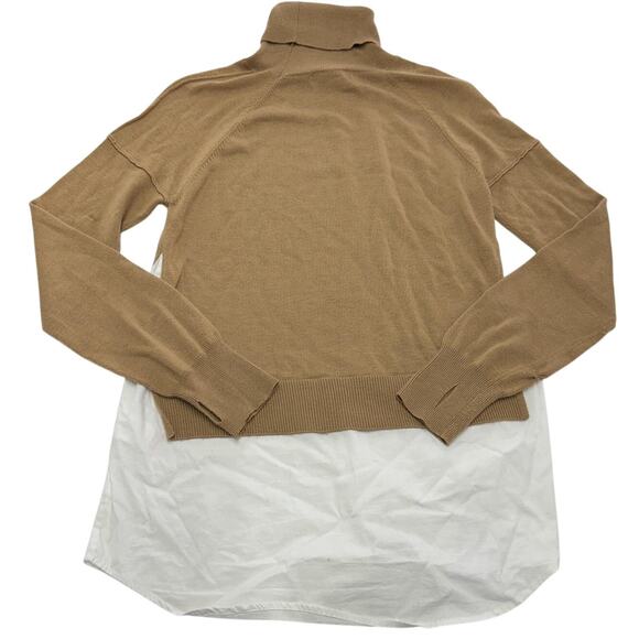KF/Kaufman Franco Sweater Womens Medium Turtleneck Mixed Media‎ Layered Pullover - Picture 3 of 9